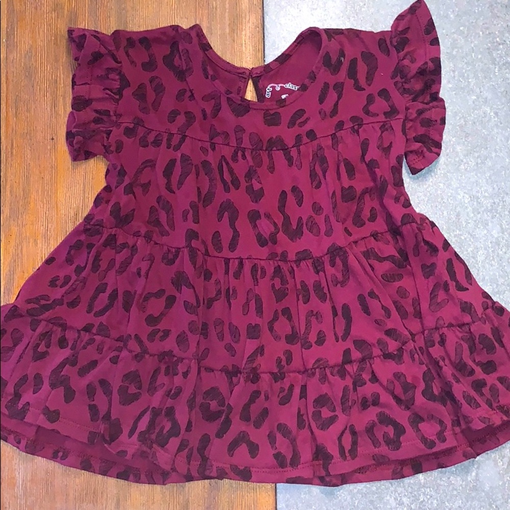 Art Class || Leopard Maroon Red Tier Dress